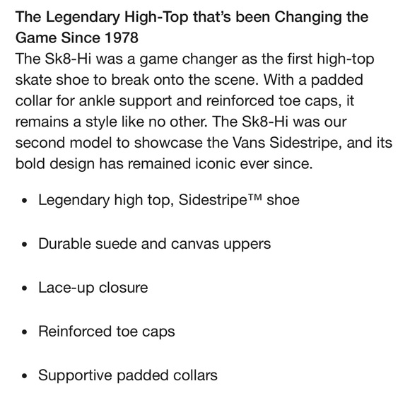 Vans Sk8 Hi model Vans HiTops. Great shape in and out, unique color combo. - Picture 9 of 9